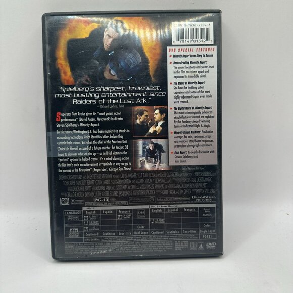 Minority Report DVD Tom Cruise Full Screen Edition Rated PG-13 DreamWorks - Picture 2 of 4